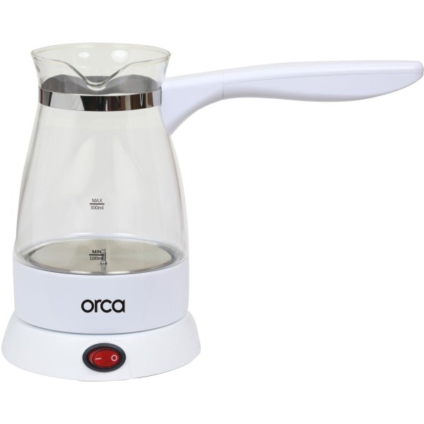 Orca Turkish Coffee Maker 1000W Glass, White - OR-TCM-04GW