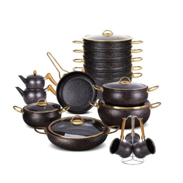 OSFE Granite Cookware Set of 23pcs, Black - OSFE-111