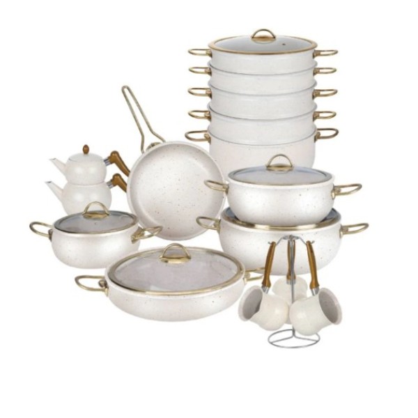 OSFE Granite Cookware Set of 23pcs, White - OSFE-112