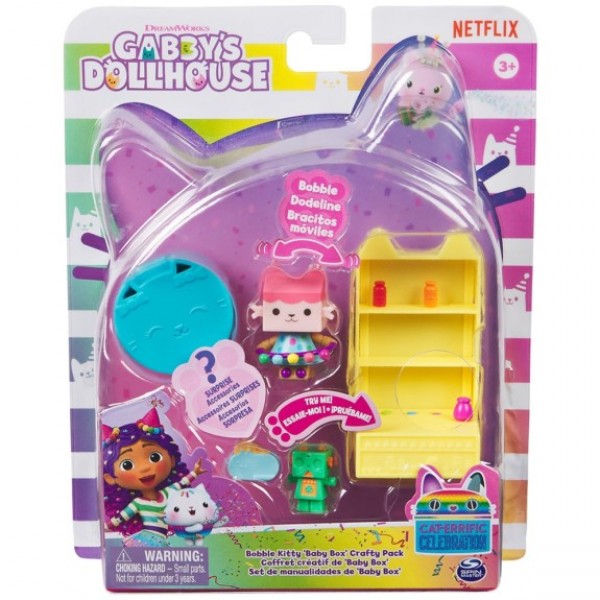 Gabby's Dollhouse Bobble Kitty Baby Crafty Figure Pack - 6070093-T