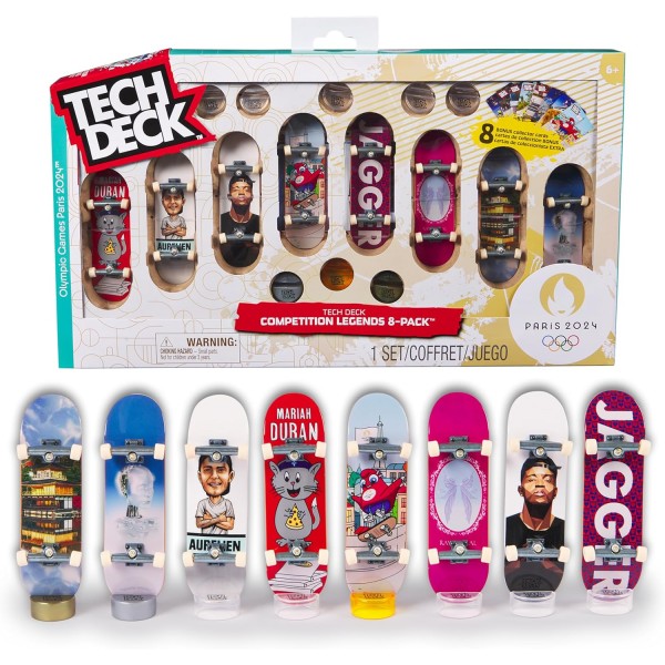 Tech Deck, 8-Pack Fingerboards with Collectible Cards - 6070368-T