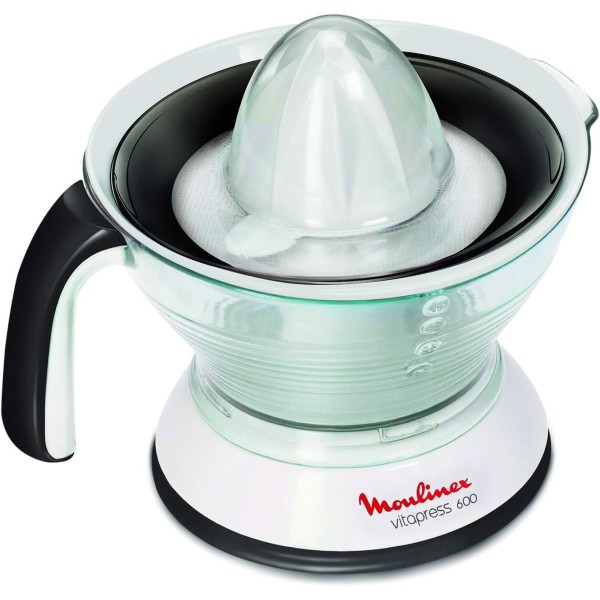 Moulinex Vitapress 600 ml Citrus Press Juicer, White/Black - PC300B27