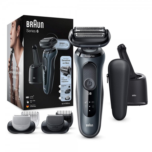 Braun Wet & Dry Shaver with SmartCare Center And 2 Attachments - 60-N7650CC