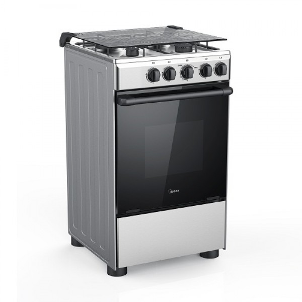 Midea 50x55cm Gas Cooker with 4 Burner, Silver - BME50058-S