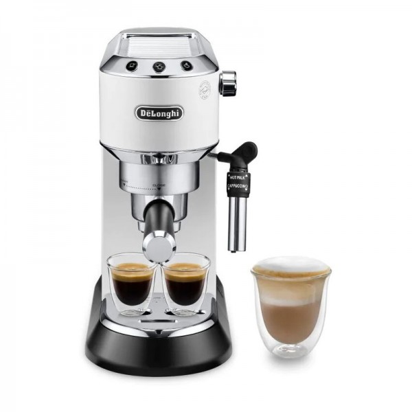 Delonghi 1300Watts, Dedica Style Pump Espresso Coffee Machine, White - EC685.W