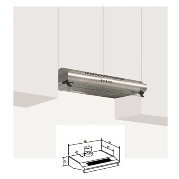 Flamegas 90cm Cooker Hood - GHC95IX
