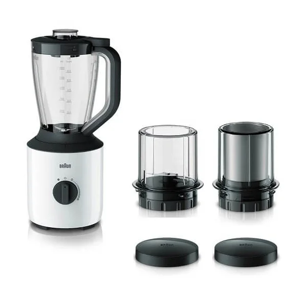 Braun 800Watts, PowerBlend 3 Jug Blender With 2 Mill - JB3123WH