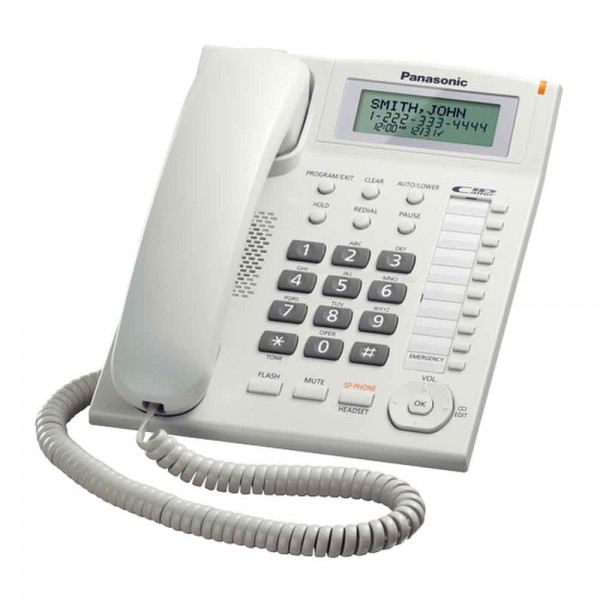 Panasonic Corded Single Line Telephone Set, White - KX-TS880FXW