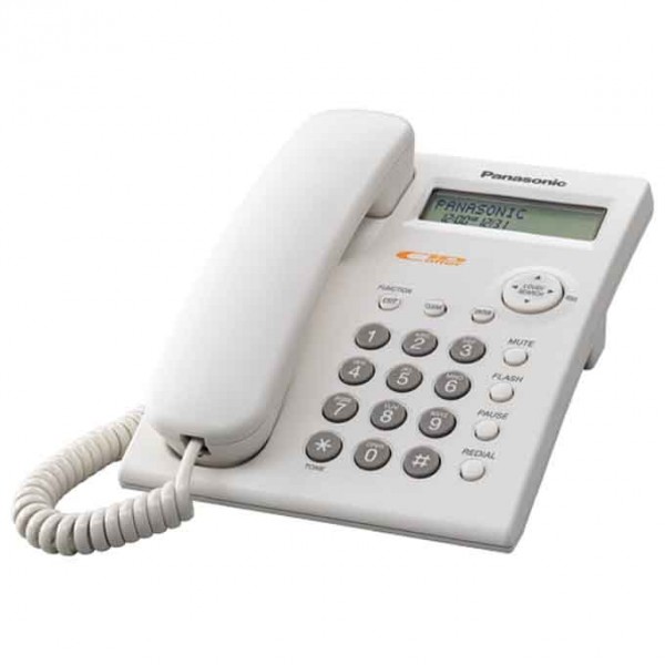 Panasonic Corded Single Line Telephone Set, White - KX-TSC11FXW