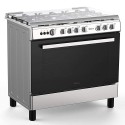 Midea 90x60cm, 5 Burner Gas Cooker with Grill, Silver - LME95028