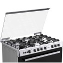 Midea 90x60cm, 5 Burner Gas Cooker with Grill, Silver - LME95028