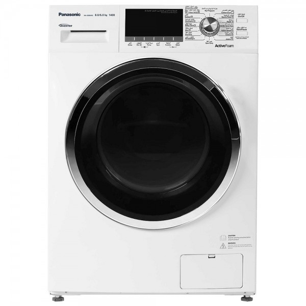 Panasonic 1400RPM, 16 Program Front Load Washer Dryer, White - NA-S086M3WAS