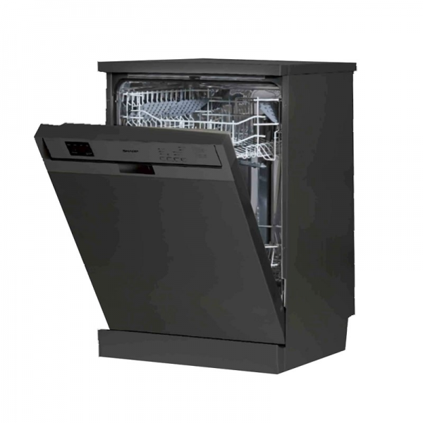 Sharp 6 Program, 13 Setting Dishwasher, Black - QW-V613-BK3