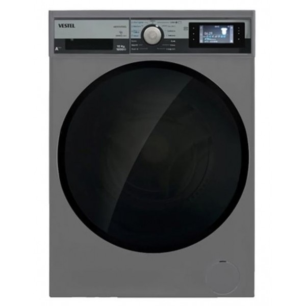 Vestel 10KG Capacity, 1200RPM Front Load Washing Machine, Silver - WB1012TDXCL