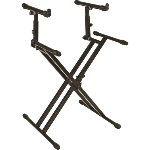QuikLok Pro Series Heavy Duty Double-Brace, Double-Tier Keyboard "X" Stand - QL/742