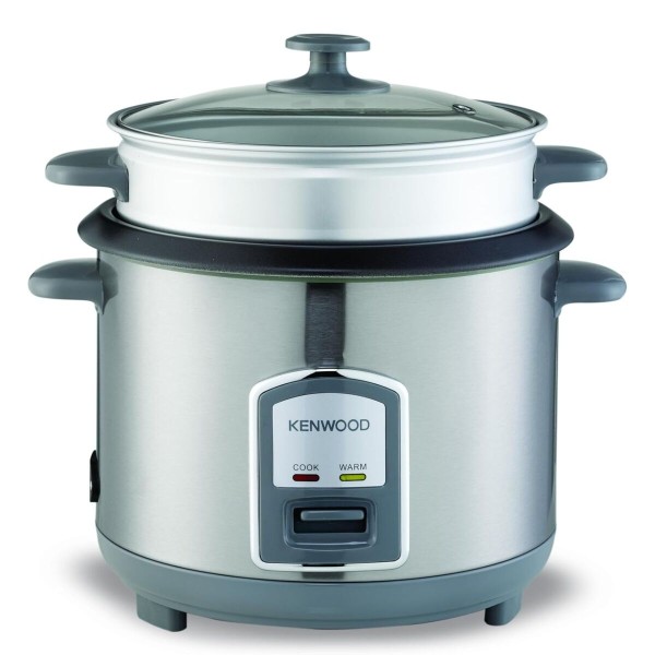 Kenwood 2 in 1 Rice Cooker, 1.8L 10 Cups Rice with Food Steamer Basket, Silver - RCM19.000SS