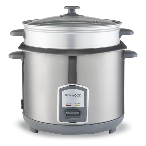 Kenwood 2in1 Rice Cooker 2.8L 16 Cup with Food Steamer Basket, Silver - RCM28.000SS