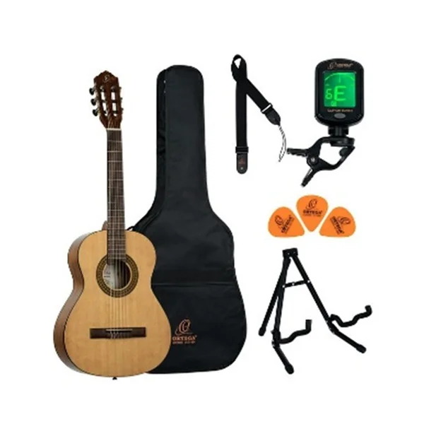 Ortega 3/4 Size Nylon-String Classical Acoustic Guitar Pickers Pack - RPPC34