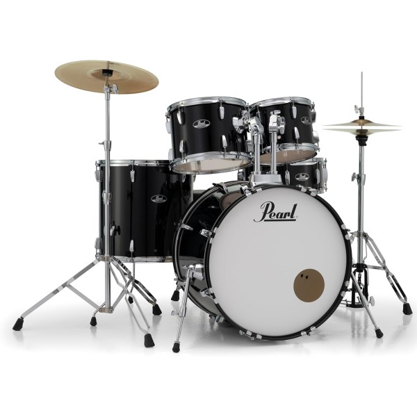 Pearl Roadshow Drum Set 5-Piece Complete Kit with Cymbals and Stands, Jet Black - RS525SC/C-31