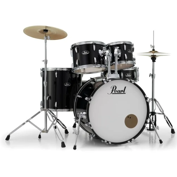 Pearl Roadshow Drum Set 5-Piece Complete Kit with Cymbals and Stands, Jet Black - RS525SC/C-31