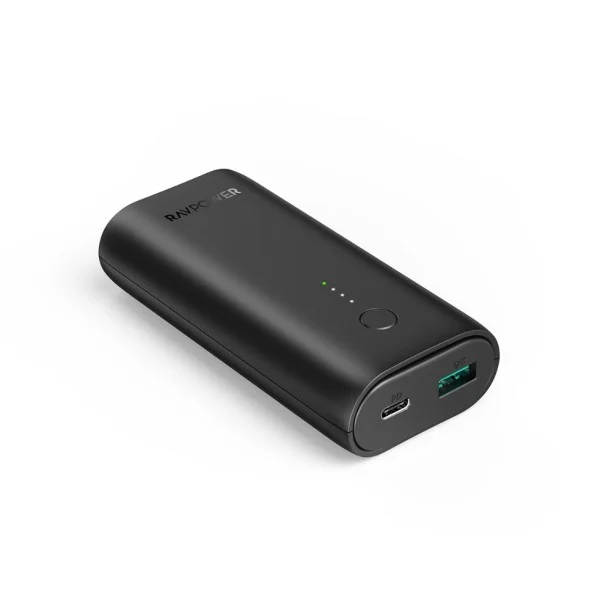 RAVPOWER RP-PB205DGR 10000mAh PD+QC 20W Power Bank, Black