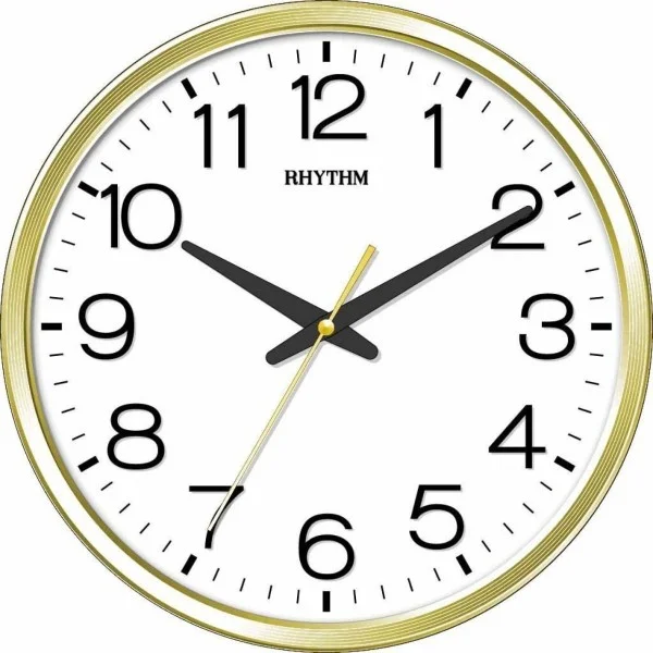Rhythm Round White Dial Wall Clock - CMG494BR18