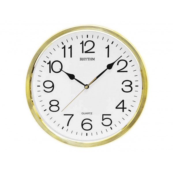 Rhythm Basic Wall Clock, Gold - CMG734CR18