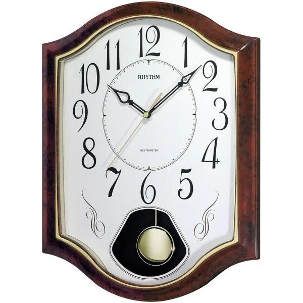 Rhythm Analog Pendulum Wall Clock - CMJ494NR06
