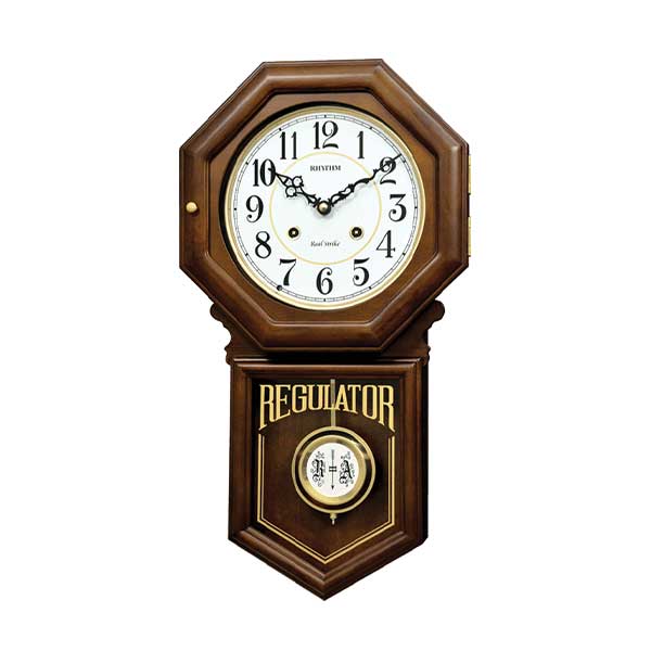 RHYTHM Wooden Pendulum Wall Clock - CMJ586NR06