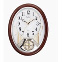 Rhythm Musical Motion Wall Clock, Wooden Brown - 4MJ407WD06