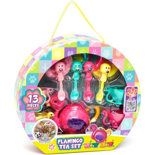 Zoo Troop Flamingo Tea Gift Set with Accessories - 59005A-T