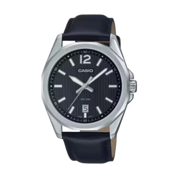 Casio Black Dial Leather Band Analog Watch for Men - MTP-E725L-1AVDF