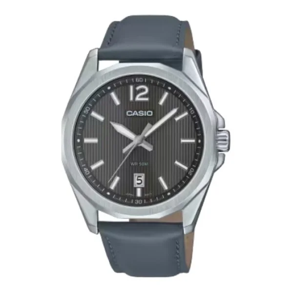 Casio Gray Dial Leather Band Analog Watch for Men - MTP-E725L-8AVDF