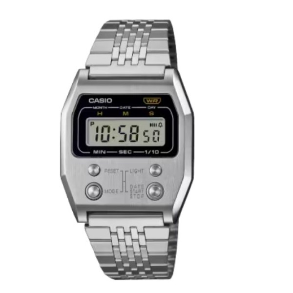 Casio Vintage Stainless Steel Digital Watch for Unisex - A1100D-1DF