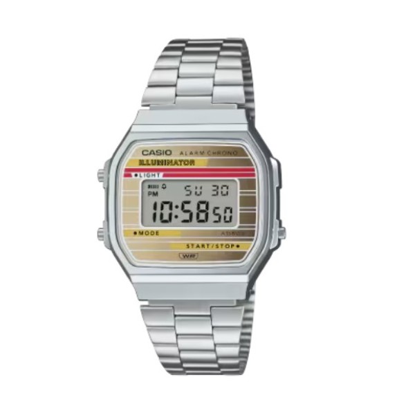 Casio Vintage Stainless Steel Digital Watch for Unisex - A168WEHA-9ADF