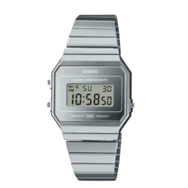 Casio Silver Strap Stainless Steel Digital Watch for Unisex - A700WEV-7ADF