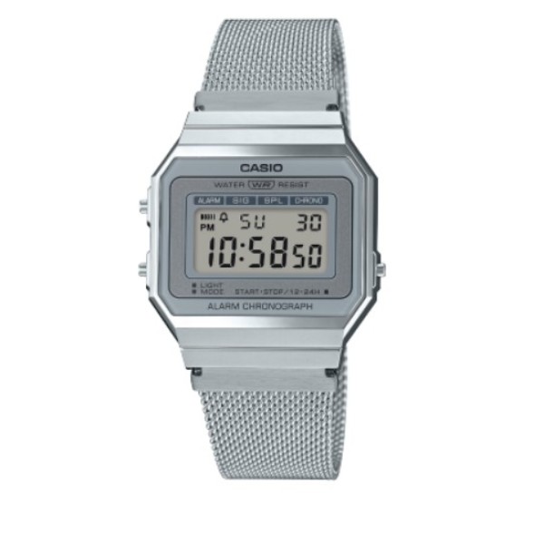 Casio Silver Strap Stainless Steel Mesh Band Digital Watch for Unisex - A700WM-7ADF