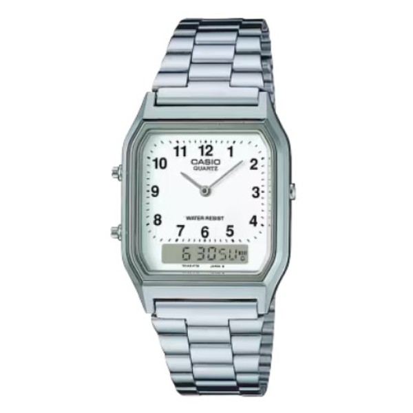 Casio Vintage Stainless Steel Analog-Digital Watch for Men - AQ-230A-7BMQ