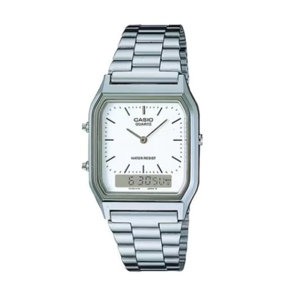 Casio Vintage Stainless Steel Analog-Digital Watch for Men - AQ-230A-7DMQ