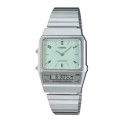 Casio Stainless Steel Green Dial Analog-Digital Watch for Men - AQ-800E-3ADF