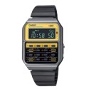 Casio Vintage Calculator Black Strap Stainless Steel Digital Watch for Men - CA-500WEGG-9BDF