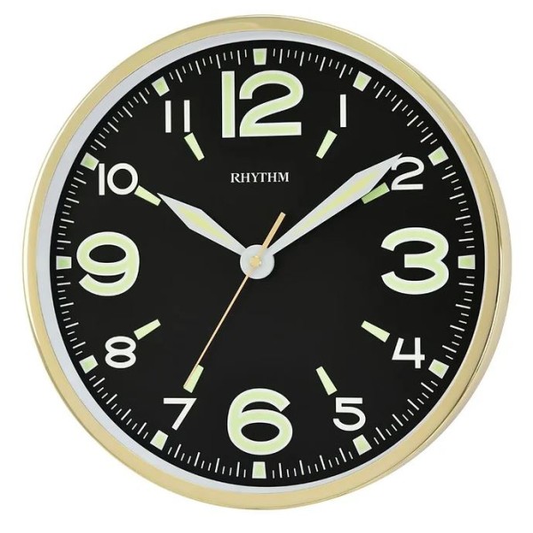 Rhythm Analog Black Dial Value Added Wall Clock - CMG607NR18