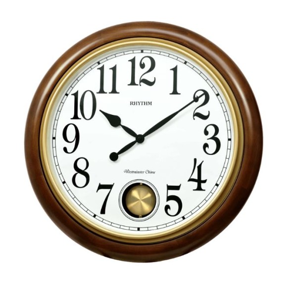 Rhythm Sound In Place Pendulum Wall Clock, Brown - CMJ579NR06