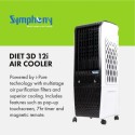 Symphony 145Watts, 12Liters Capacity Air Cooler - DIET 3D 12I