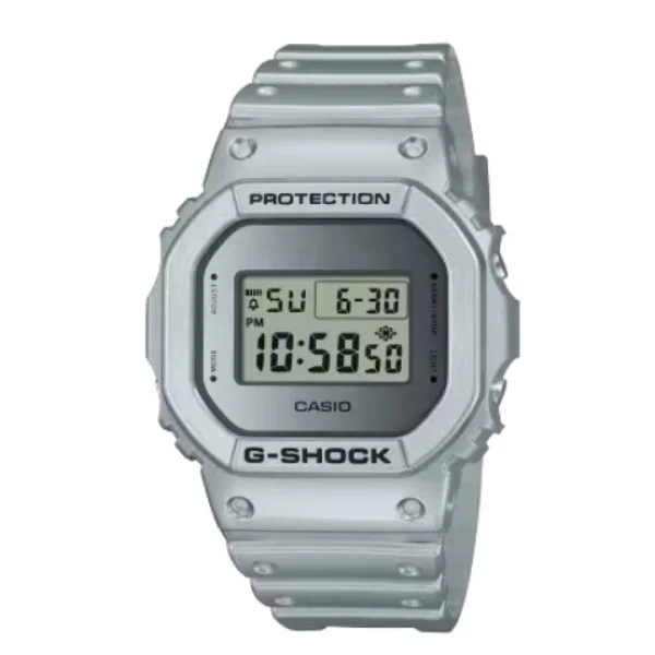 Casio G-Shock Silver Resin Band Digital Watch for Men - DW-5600FF-8DR