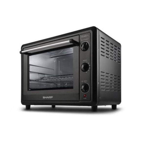 Sharp 60Liter Capacity, 2000Watts Double Glass Electric Oven with Rotisserie & Convection, Black - EO-60NK-3