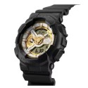 Casio G-Shock Black Band Gold Dial Analog-Digital Watch for Men - GA-110CD-1A9DR