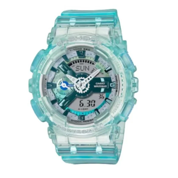 Casio G-Shock Transparent Sky-Blue Band Analog-Digital Watch for Unisex - GMA-S110VW-2ADR