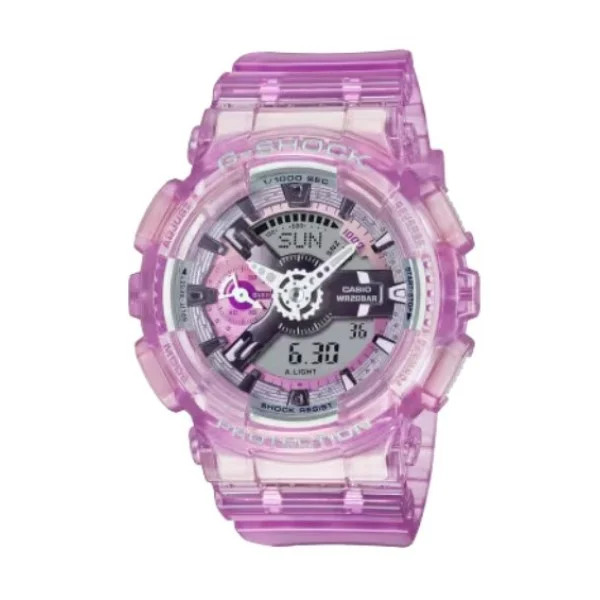 Casio G-Shock Transparent Pink Band Analog-Digital Watch for Women - GMA-S110VW-4ADR