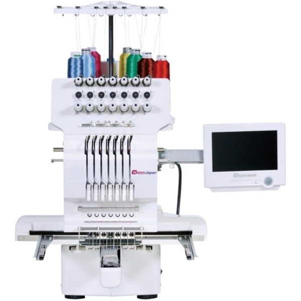 Happy Japan Single Head 7 Needle Computerised Embroidery Machine - HCH-701-30